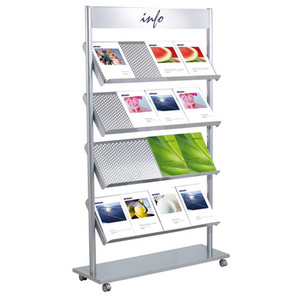 kerkmann Etagère à prospectus Rico, 12 x A4, gris argent