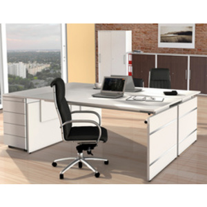 kerkmann Table annexe avec piètement panneau Form 4, blanc