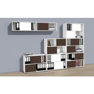 kerkmann Etagère à portes coulissantes, blanc/vert