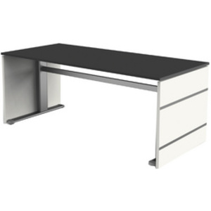 kerkmann Goulotte à câbles horizontale pour bureau, blanc