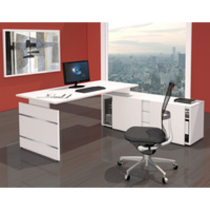 kerkmann Table annexe avec piètement panneau AVETO, blanc