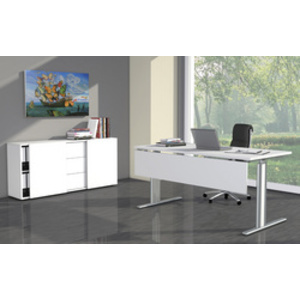 kerkmann Bahut, 3 tiroirs + 2 portes coulissantes, blanc