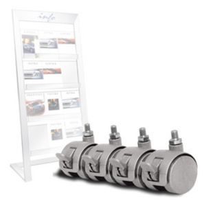 kerkmann Kit de roulettes pour étagère à prospectus Denver