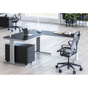 kerkmann Bureau UNIC avec extension, (L)2.000 mm, gris clair