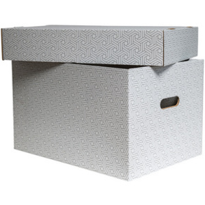 SMARTBOXPRO Boîte de rangement, petit, set de 3, blanc/gris
