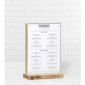 EUROPEL Présentoir de table Deluxe, A6 portrait, socle bois