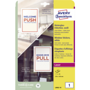 AVERY Zweckform Etiquette d'affichage vitrophanie, blanc
