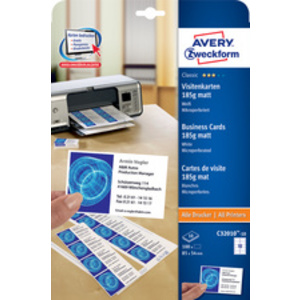 AVERY Zweckform Cartes de visite, 85 x 54 mm, blanc