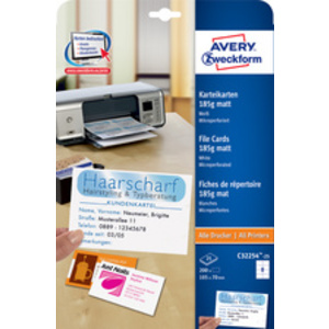 AVERY Zweckform Fiches bristol, 105 x 70 mm, blanc