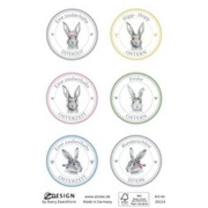 AVERY Zweckform ZDesign Sticker de Pâques, présentoir lapin