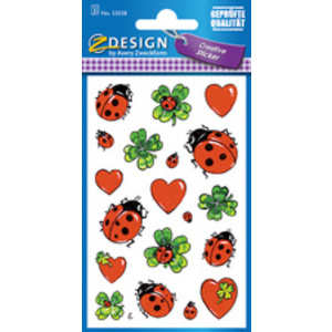 AVERY Zweckform ZDesign Sticker 'coccinelle et trèfle'