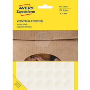 AVERY Zweckform Etiquette de fermeture, 18 mm, transparent