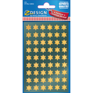 AVERY Zweckform ZDesign Stickers de Noël 'étoiles', or