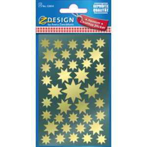 AVERY Zweckform ZDesign Stickers de Noël 'étoiles', or