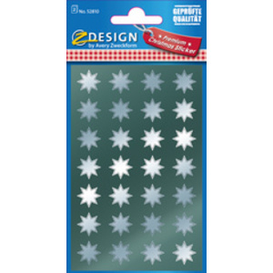AVERY Zweckform ZDesign Stickers de Nöel 'étoiles', argent