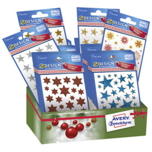 AVERY Zweckform ZDesign Sticker de Noël 'Etoile', présentoir