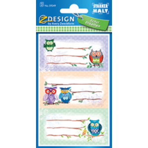 AVERY Zweckform ZDesign Etiquettes pour livres 'Chouette'