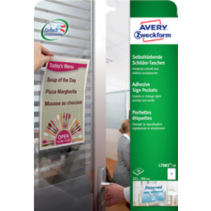 AVERY Pochette adhésive de signalisation, (L)221 x (H)304 mm