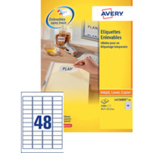 AVERY Etiquette multi-usage, enlevable, 25,4 x 10 mm