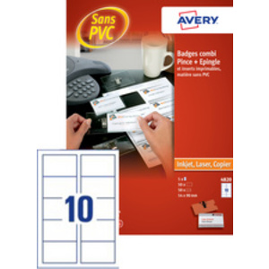 AVERY Porte-badge avec pince combi, 90 x 54 mm