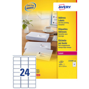 AVERY Etiquette d'adresse, 63,5 x 33,9 mm, blanc