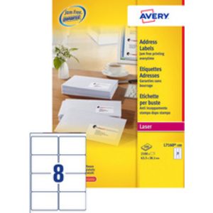 AVERY Etiquette d'adresse, 63,5 x 38,1 mm, blanc