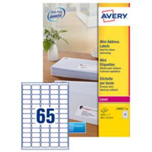 AVERY Mini étiquette d'adresse laser, 45,7 x 25,4 mm, blanc