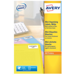 AVERY Mini étiquette d'adresse laser, 46 x 11,1 mm, blanc