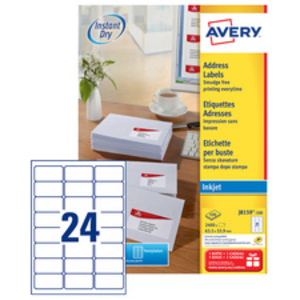 AVERY Etiquette d'adresse jet d'encre, 63,5 x 33,9 mm, blanc