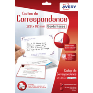 AVERY Cartes de correspondance jet d'encre, 128 x 82 mm