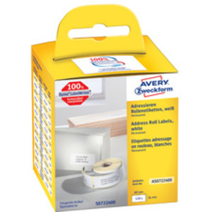AVERY Zweckform Etiquettes en rouleau, 89 x 28 mm, blanc