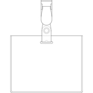 pavo Porte-badge, fermé en haut, avec clip, 60 x 90 mm