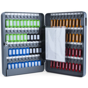 pavo Armoire à clés pour 80 clés, gris foncé  - 64199