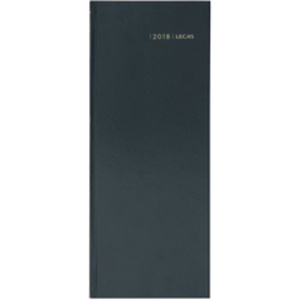 LECAS Agenda journalier Long Travers 2024, 140 x 350 mm,noir