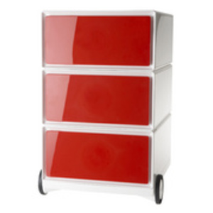PAPERFLOW Caisson mobile 'easyBox', 3 tiroirs, blanc/orange