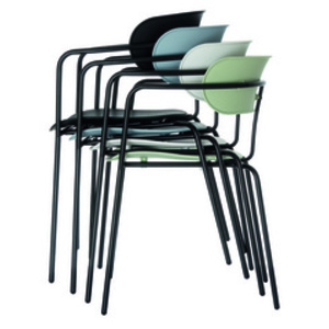 PAPERFLOW Chaise visiteur BISTRO, set de 4, blanc