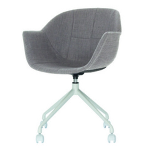 PAPERFLOW Chaise visiteur GANT, set de 2, gris / blanc