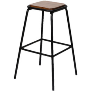 PAPERFLOW Chaise de bar OSLO, set de 2, structure noire