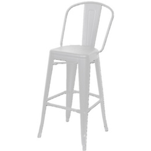PAPERFLOW Chaise de bar d'extérieur URBAN, set de 2, blanc