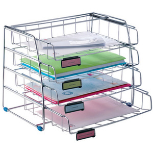 ALBA Corbeille à courrier 'COR4F' en fil d'acier, A4, 4 bacs  - 67686