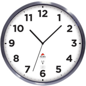ALBA Horloge murale radiopilotée 'HOREXTRARC' blanc / argent