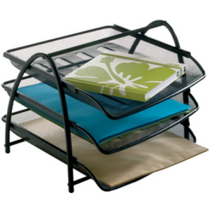 ALBA Corbeille à courrier Mesh, A4, en fil d'acier, noir