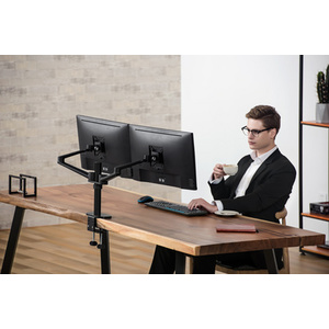 ALBA Bras pour écran TFT/LCD MHARMFD N, 2 écrans, noir