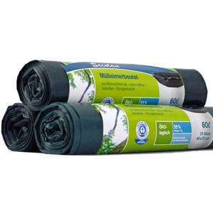 Secolan Sac poubelle, 60 litres, sans fermeture, vert/noir