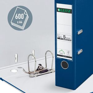 LEITZ classeur plastique, 180 degrés, format A4, 80 mm, bleu