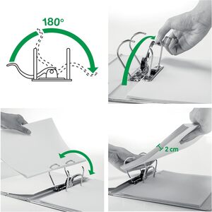 LEITZ classeur plastique, 180 degrés, format A4, 80 mm, noir