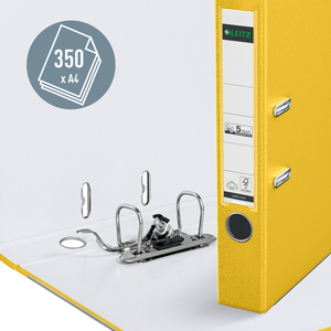 LEITZ Classeur à levier 180 degrés, format A4, 52 mm, jaune