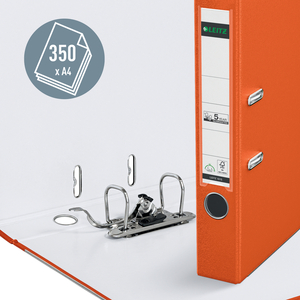 LEITZ Classeur à levier 180 degrés, format A4, 52mm, orange