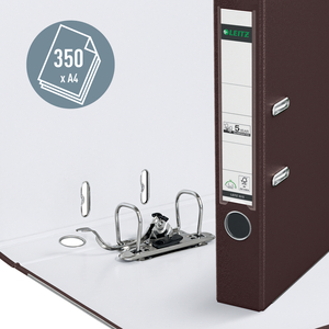 LEITZ Classeur à levier 180 degrés, format A4, 52 mm, marron