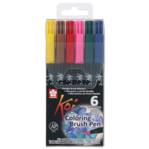 SAKURA Feutre pinceau Koi Coloring Brush, étui de 6 ,
